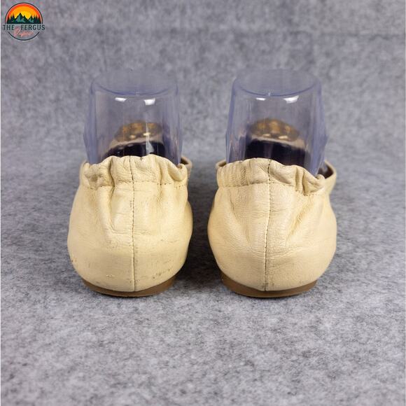 Tory Burch Ballet Flats Cream Leather Slip-On Round Toe Preppy Women's Size 7.5M - Picture 7 of 16